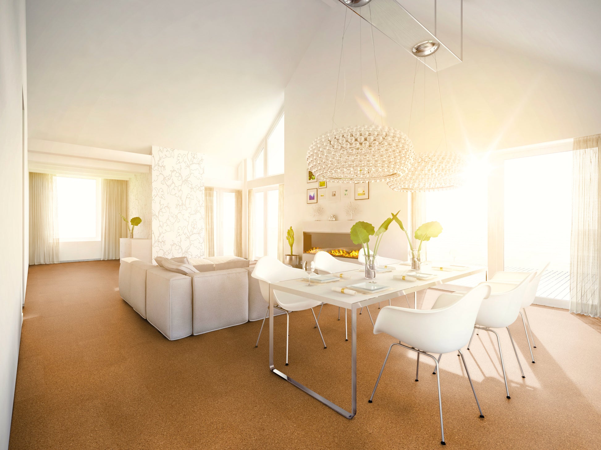 Korkbodenbelag | Moment | cork Go Amorim | Ambientebild Wohn- & Esszimmer